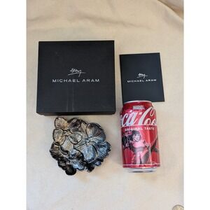 Michael Aram Black Orchid Catch All Dish Black Nickelplate Floral Decor Box
